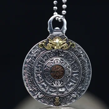 

925 Sterling Silver Eight Treasures Musical Instruments Zodiac Signs Nine Diagrams Pendants