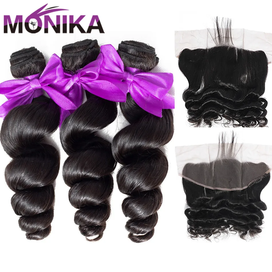 Monika Loose Wave Bundles With Frontal Closure Cambodian Hair