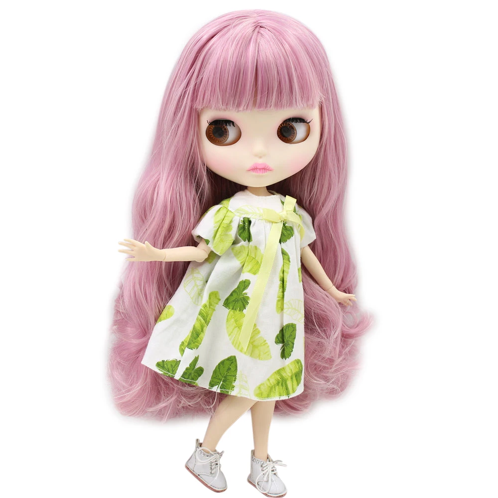 Кукла Blyth ICY DBS для серии № 2352 bl1063/1/6 серо розовые волосы резные губы матовое лицо