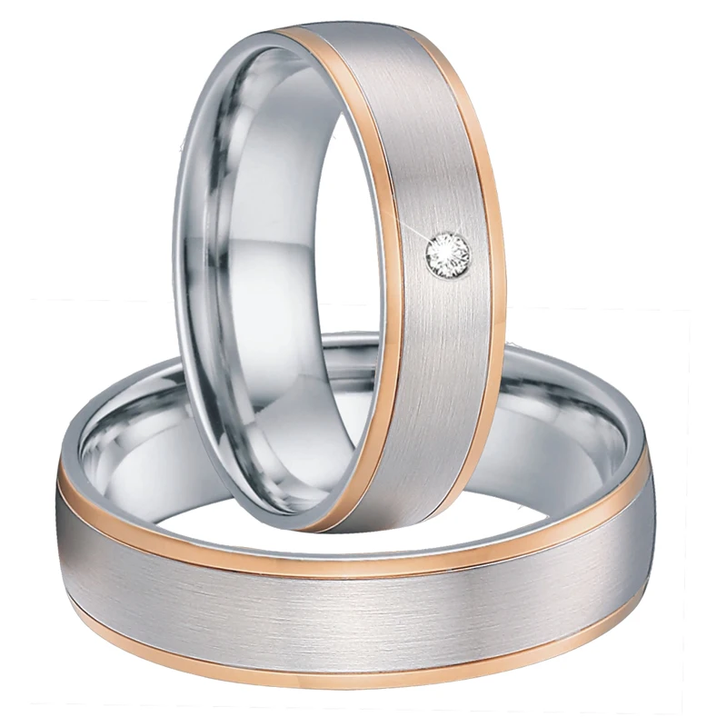 Alliances Wedding Band Couple Rings men Anniversary gift rose gold color promise Engagement Rings For Women (3)