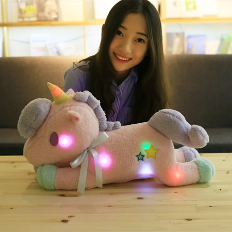 Miaoowa 55cm Cute Light Colorful Unicorn Plush Toy Staffed Luminous Pillow Home Furnishing Decoration Valentine's Gift for Girls Miaoowa 55cm Cute Light Colorful Unicorn Plush Toy Staffed Luminous Pillow Home Furnishing Decoration Valentine's Gift for Girls