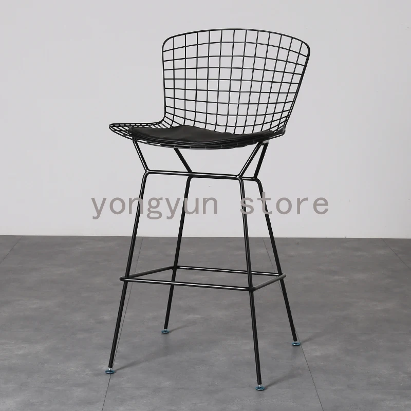 

Minimalist modern Kitchen dining Black bar stool Metal lron wire counter Stool Bar dining chairs Seat Height 63cm/70cm/76cm/83cm