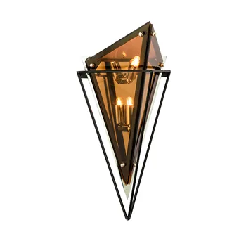 

Loft Vintage Retro Triangle Glass Wall Sconce Lamp for Home Salon Deco Entrance Hall Bedroom Living Room Light Fixture Lampara