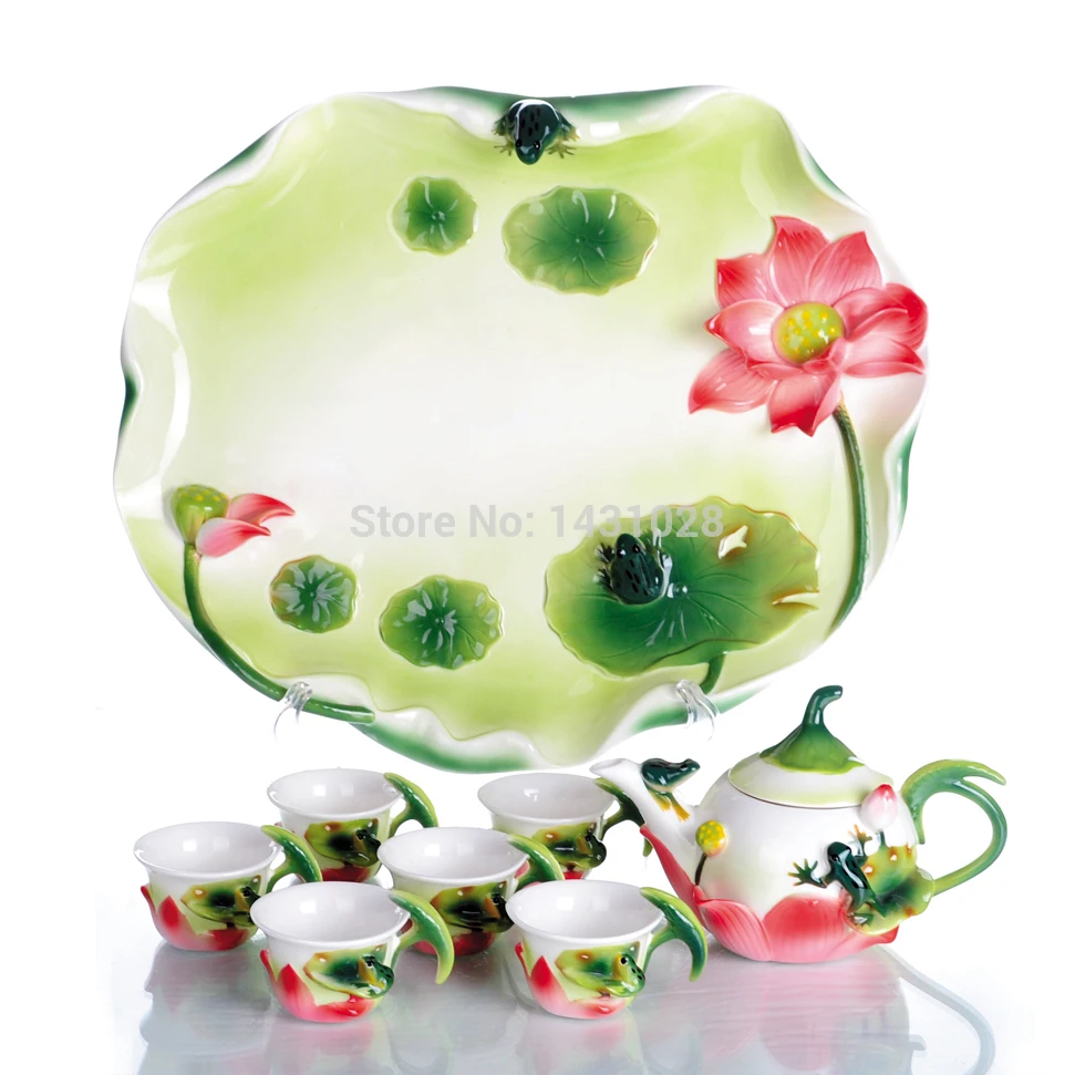 frog tea cup set