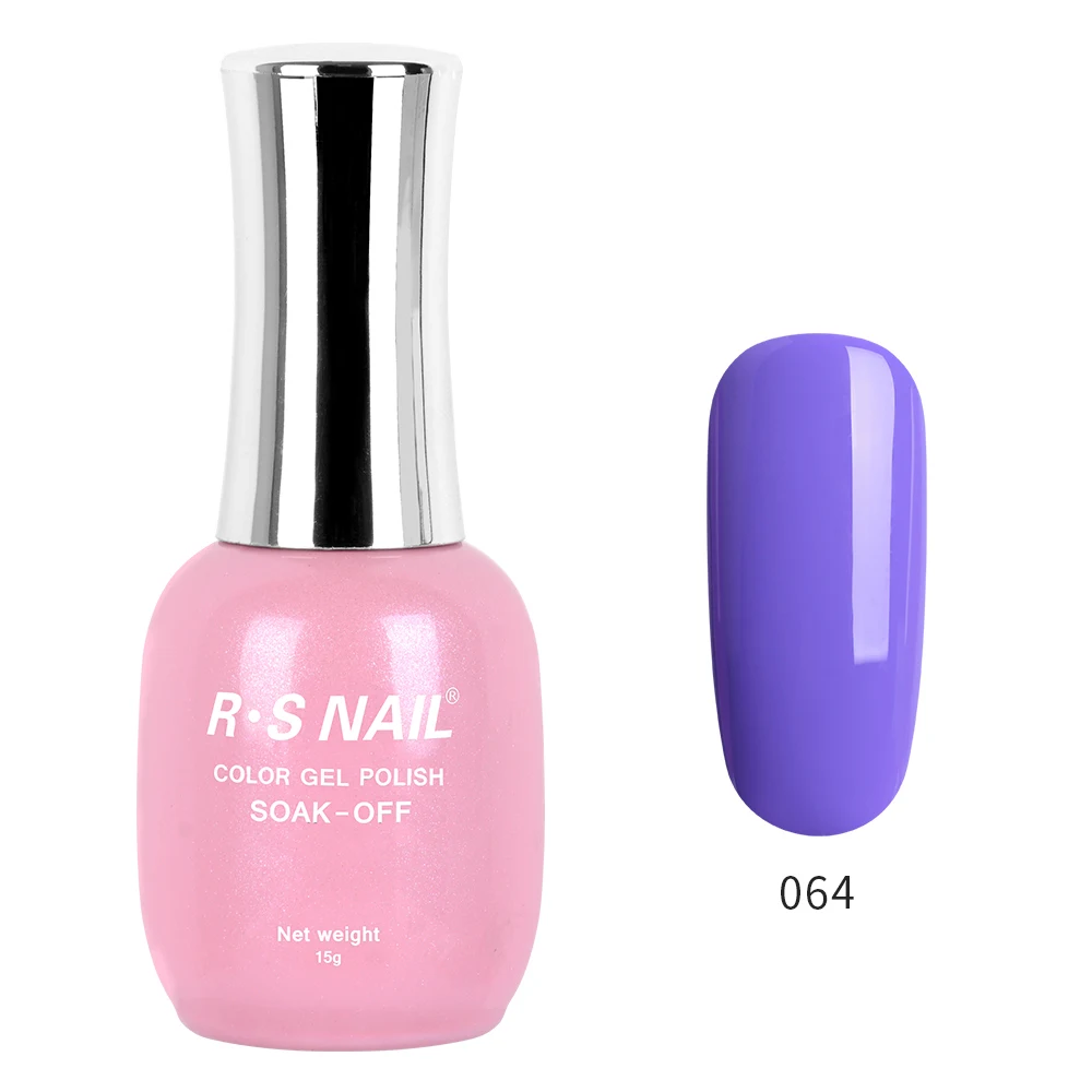 RS NAIL Новая серия Гель-лак для ногтей УФ светодиодный Гель-лак 120 цветов Гель-лак профессиональный маникюрный набор гель-лаков 15 мл - Цвет: 064