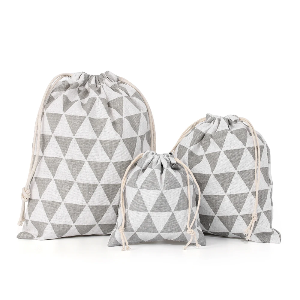 3 шт./компл. Портативный Drawstring Хлопка Хозяйственная Сумка Сумки из натуральной кожи сумки для хранения путешествия Костюмы обувь мешок всякой всячины Кухня Организация сумка