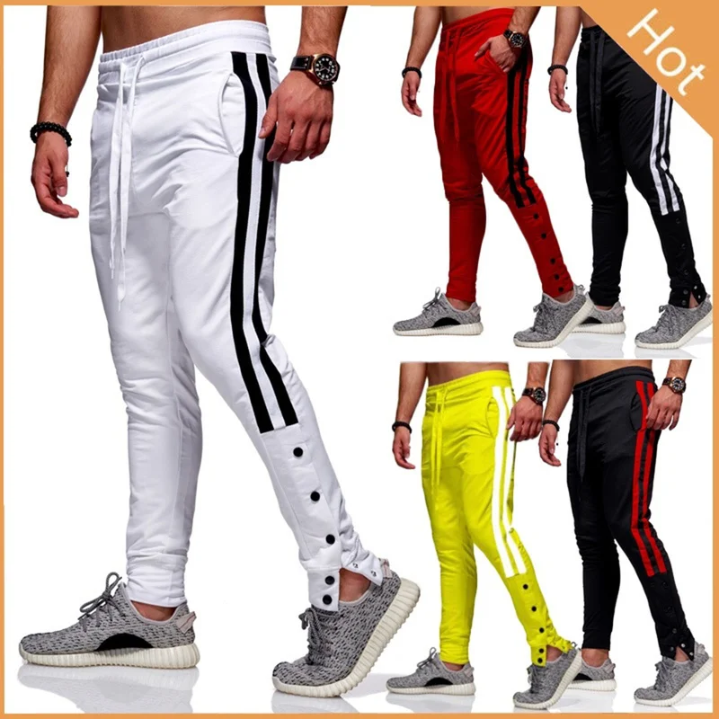 

ZOGAA Fashion Men's Hip Hop Striped Pants Slim Cotton Elastic Sports Trousers Street Style