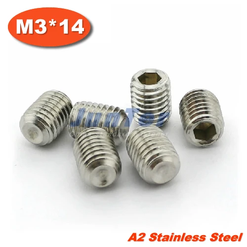 

1000pcs/lot DIN916 M3*14 Socket Cup Point Grub Screw Stainless Steel