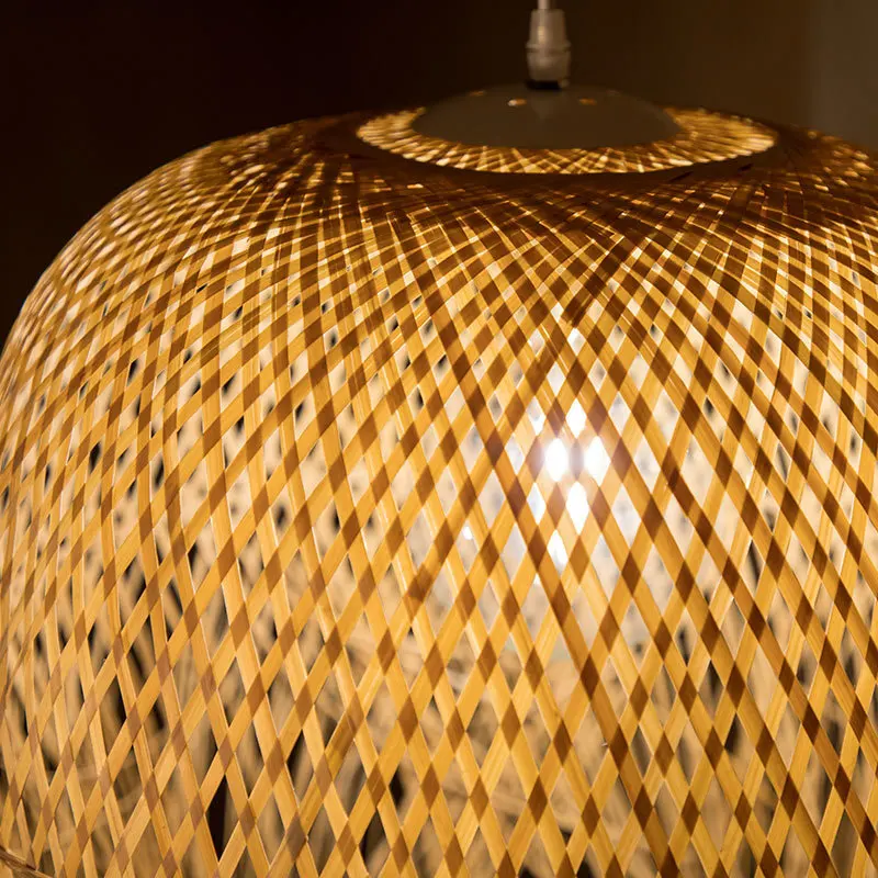 Креативная бамбуковая люстра китайский дзен подвесной светильник Чайный дом ресторан отель Жилая искусство моделирование абажур светодиодное освещение