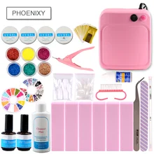 Профессиональный УФ-гель для ногтей маникюрный набор инструментов для педикюра Набор 9 Вт/36 Вт лампа УФ-гель для ногтей набор инструментов для ногтей Блеск порошок УФ набор инструментов для маникюра