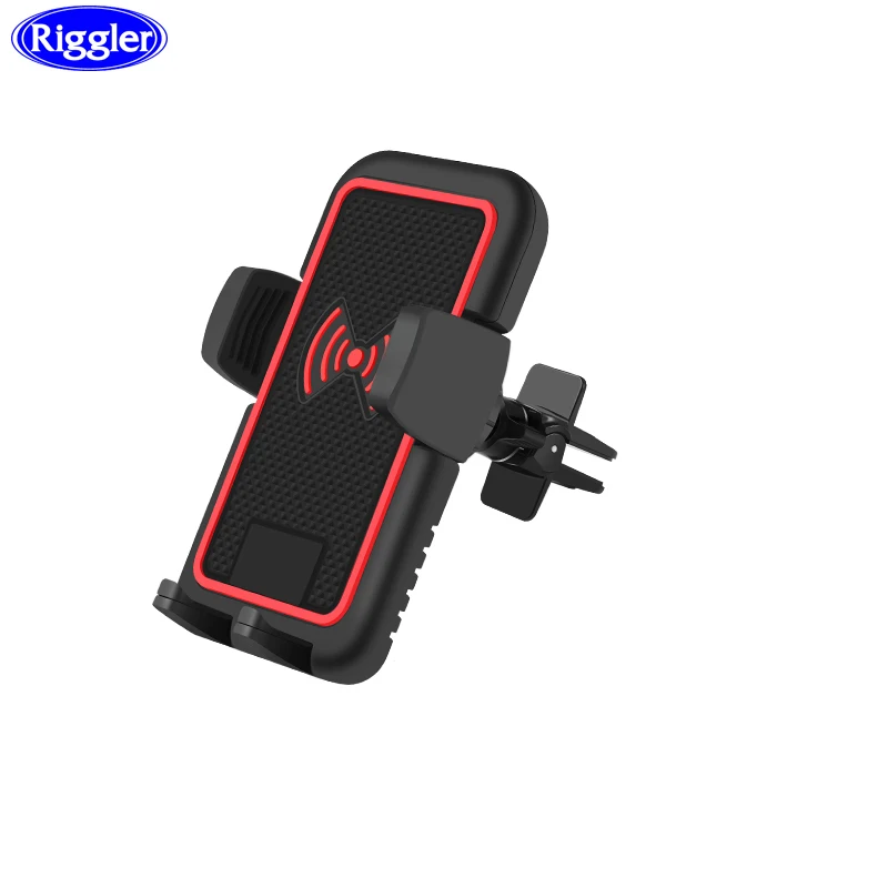 

Riggler Car Wireless Charger Vehicle Fast Charging Air Outlet Windshield Center Console Holder for iphone X 8 8 Plus Samsung S8