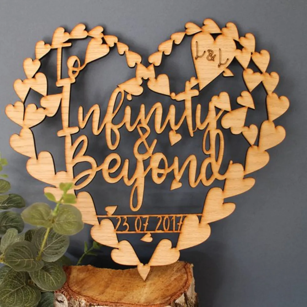

Wooden Heart Wedding Gifts, Personalized Bride&Groom Name and Date Wooden Wedding Party Favors, Wood Wedding Favor Supplies