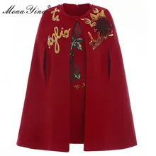 MoaaYina Мода Подиум плащ шерстяное пальто осень зима для женщин Роза аппликация блёстки 3 цвета элегантный кашемир согреться пальто