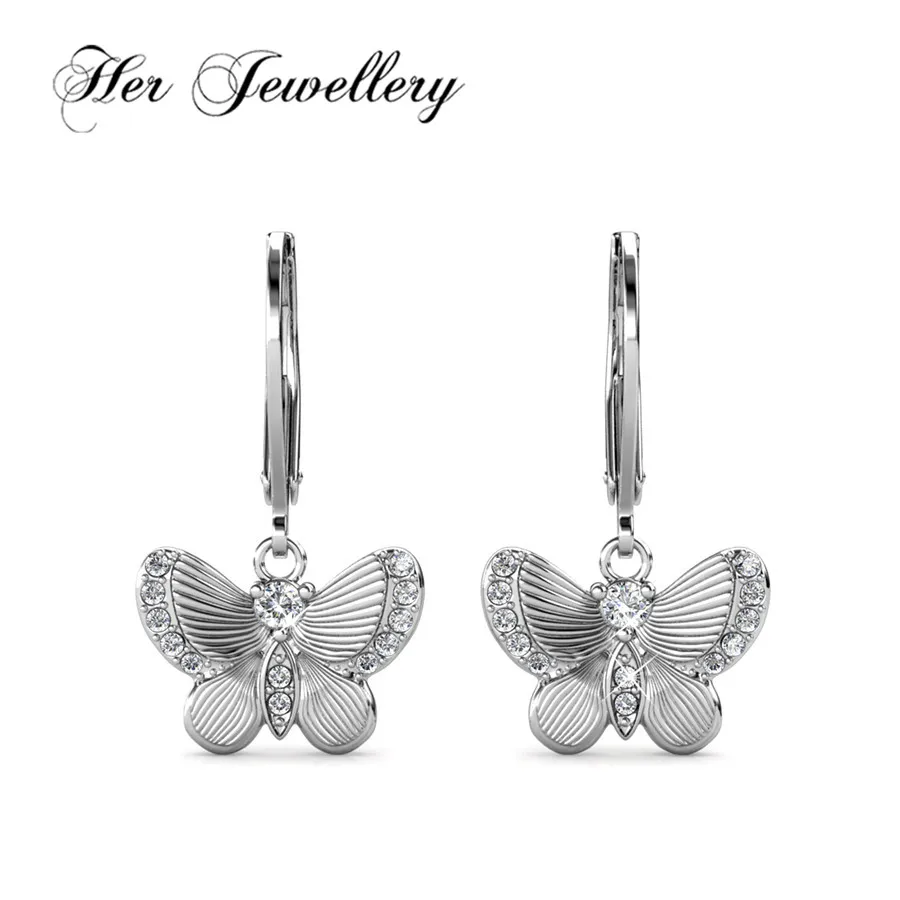 

Her Jewellery Butterfly earrings Drop earrings Trendy women jewelry Made with crystals from Swarovski HE0115