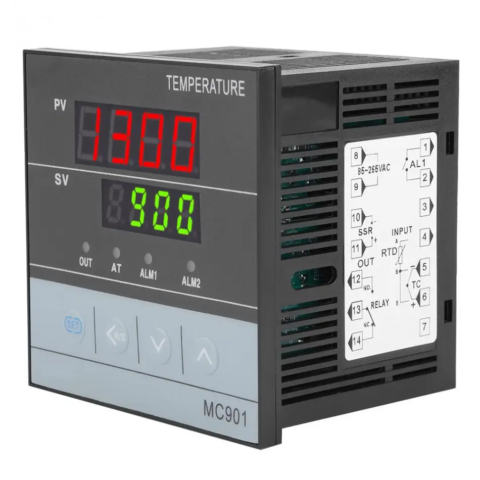 MC901 цифровой водонепроницаемый PID контроллер температуры K Тип PT100 датчик Входное реле SSR выход