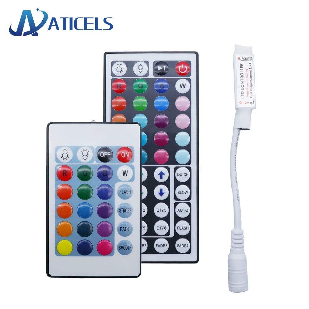 cheap DC12V Mini RGB RGBW LED Controller 24 44 40 Key IR Remote Controller For 3528 5050 RGB RGBW RGBWW LED Strip Lights