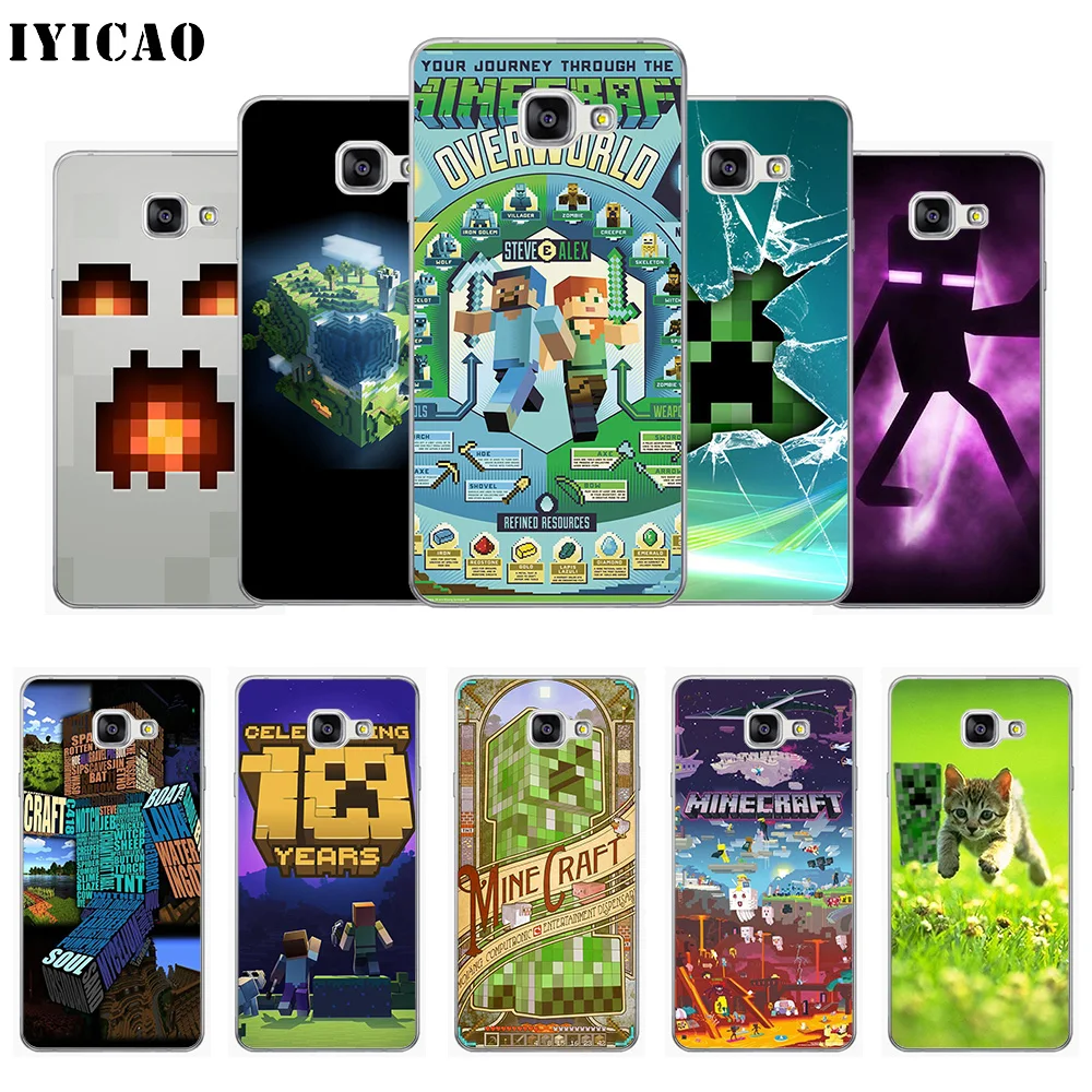 

IYICAO Minecraft World game Soft Silicone Phone Case for Samsung A10 A30 A40 A50 A70 M10 M20 M30 TPU Cover