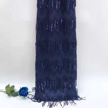 

Royal Blue French Sequins Lace Fabric Women Wedding Dress African Lace Fabric 2019 High Quality Lace African Tulle Lace Fabric