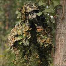 3D Leafy Тактический Ghillie костюм Лесной Камуфляж Одежда Джунгли Охота(ткань+ брюки