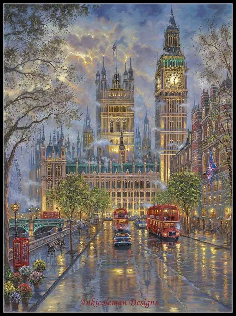 

Needlework for embroidery DIY DMC High Quality - Counted Cross Stitch Kits 14 ct Oil painting - London with Big Ben
