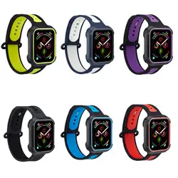 Новое качество спорт силиконовый чехол ремешок для Apple Watch Series 4 3 2 1 iWatch Обложка протектор Группа 38 42 мм браслет или ремешок для ручных часов