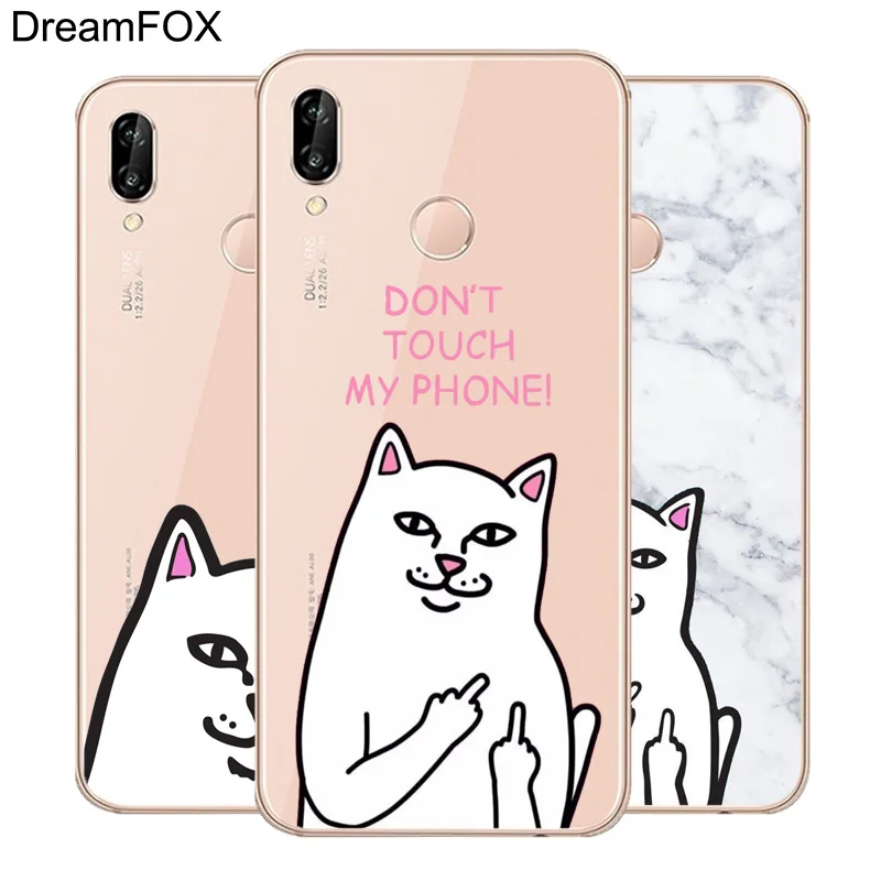 DREAMFOX M476 Finger Cat Soft TPU Silicone Case Cover For Huawei Honor 6A 6C 7X 9 10 P20 P30 Lite Pro P Smart 2019 |