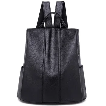 

New Shoulder Bag Large Capacity Simple Personality Anti-Theft Bag Casual Wild Soft Leather Backpack