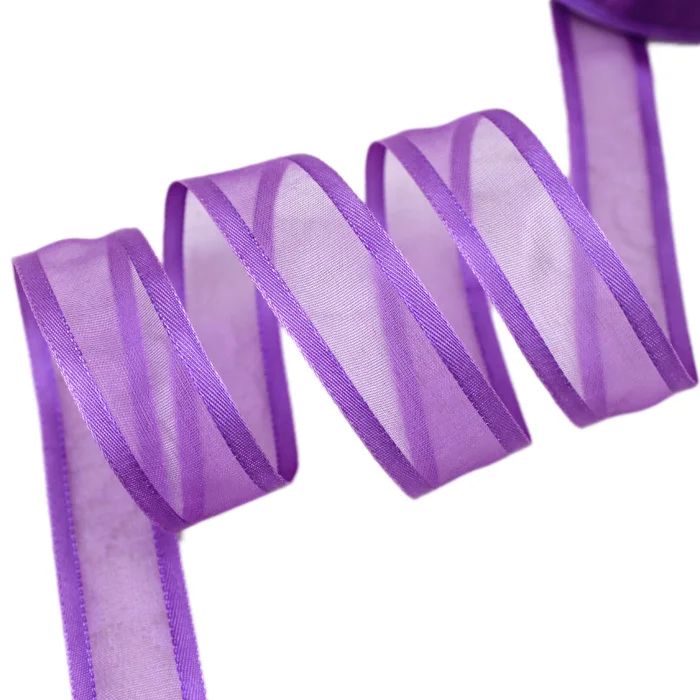 20 мм широкие ленты из органзы оптом декоративные ленты для упаковки подарка оптом - Цвет: Фиолетовый