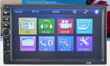 

by DHL/Fedex 5pcs new 2 din Car Multimedia Radio Player 7'' HD Bluetooth Stereo FM Video Audio MP3 MP5 USB AUX Auto 7018B