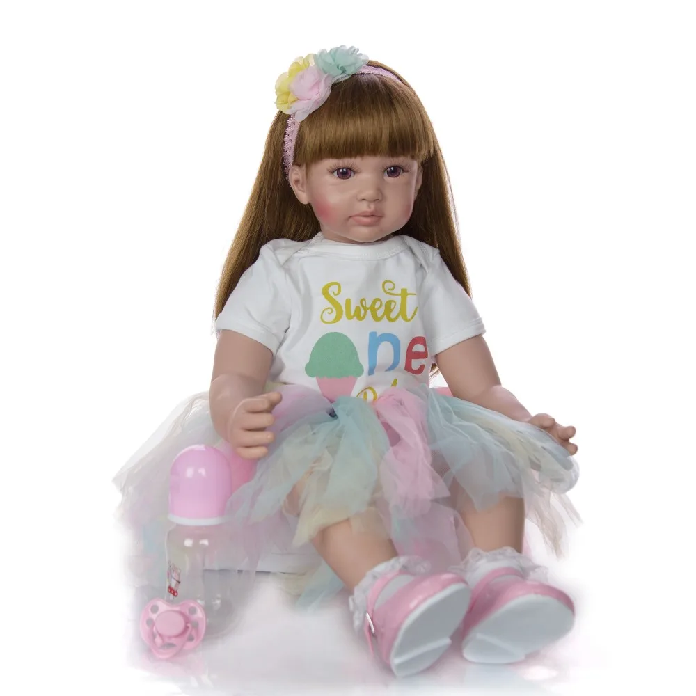60 см силиконовый младенец получивший новую жизнь девочка Реалистичная кукла-младенец виниловая игрушка bebe reborn игрушки для принцесс