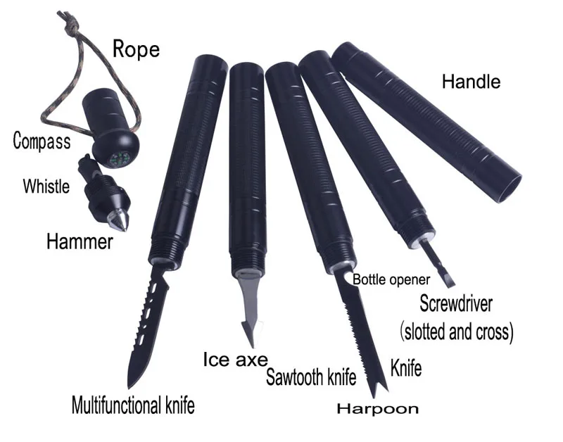King Sea тактическая ручка для защиты на открытом воздухе альпеншток походные инструменты туристическое снаряжение многофункциональные складные инструменты армейская палка