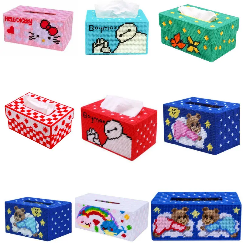 

Three-dimensional embroidery 3d cross stitch new arrival Rectangular tissue box DIY handwork Cross Stitch