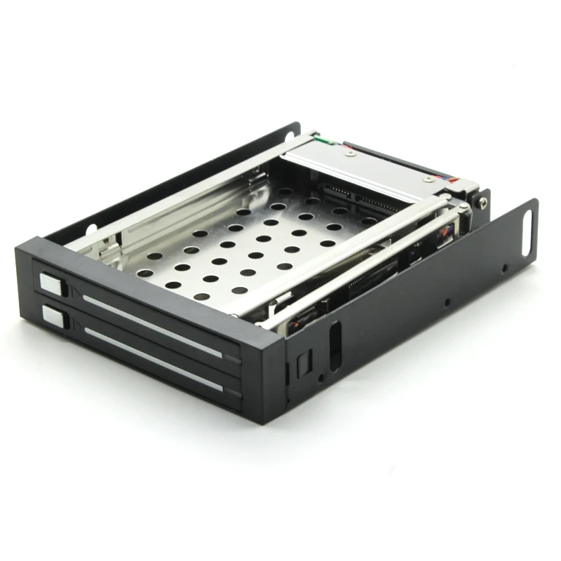 

In stock SATA HDD Mobile Rack internal 2 Bay 2.5" HDD Enclosure for Floppy location free shipping