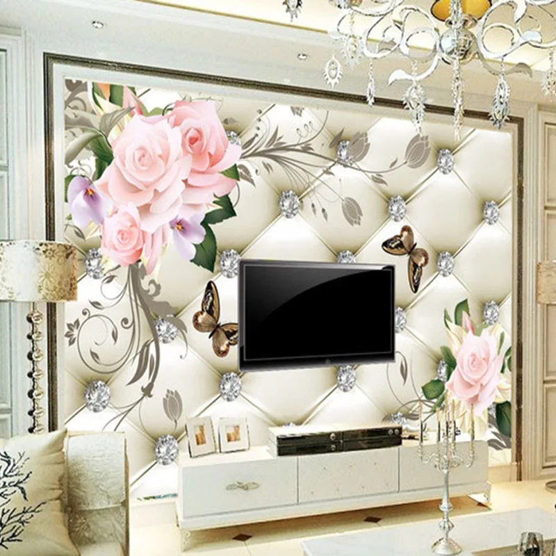 European Style Soft Pack Butterfly Flower 3D Mural Wallpaper Living Room Bedroom Landscape Decor Wall Painting Luxury Wall Paper European Style Soft Pack Butterfly Flower 3D Mural Wallpaper Living Room Bedroom Landscape Decor Wall Painting Luxury Wall Paper