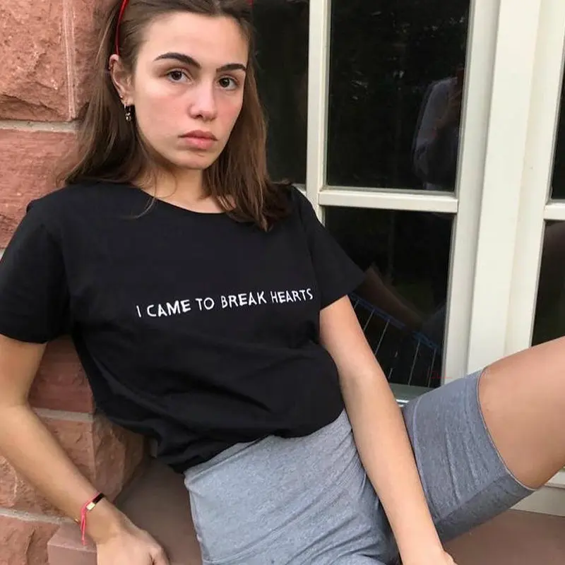 

I came to break hearts Women tshirt Cotton Casual Funny t shirt Lady Yong Girl Higher Quality Top Tee Drop Ship S-509