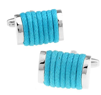 

Men Gift Rope String Cufflinks Novelty Rope Design Blue/Black/Brown Color Copper Cuff Links Wholesale&retail