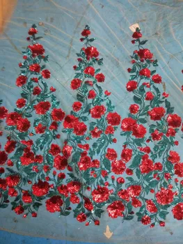 

5yards red and green Sequin Fabric, Costume dress fabric, super luxury sequin fabric