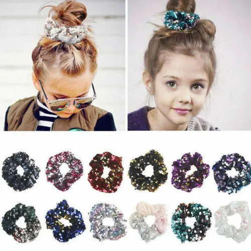 

Girl Sequin Hair Band Rope Ring Scrunchie Tie Ponytail Holder Elastic Hair Ring