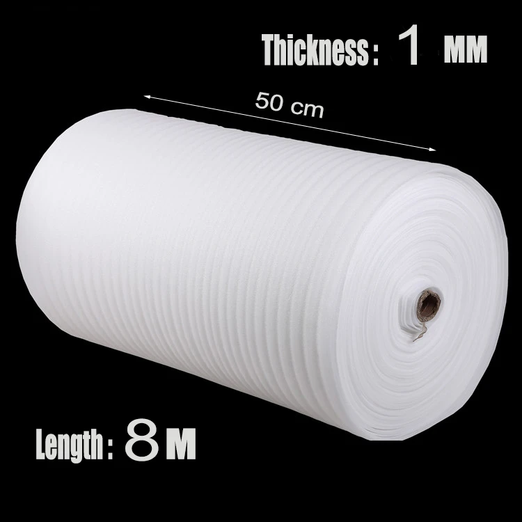 0.5*8m 1mm EPE Thick Air Cushion Packaging Poly Packing Foam Wrap Roll