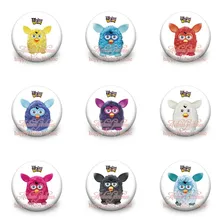 Смешанные 45 шт Furby Boom мультфильм кнопки значки шпильки, круглые значки, 30 мм диаметр, одежда/сумки аксессуары День рождения подарки