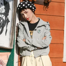 Новинка Ретро весна тонкий женский хип-хоп шик Толстовка пальто 06027