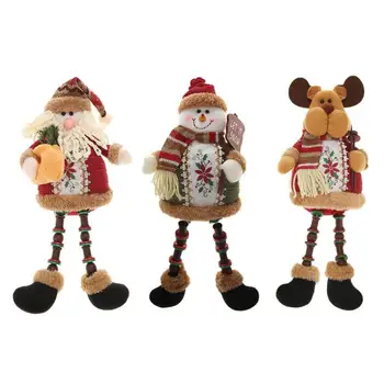 

Christmas Doll Dancing Santa Claus Snowman Reindeer Plush Doll Flannelette Lovely Sitting Posture Doll Ornaments Decoration Gift