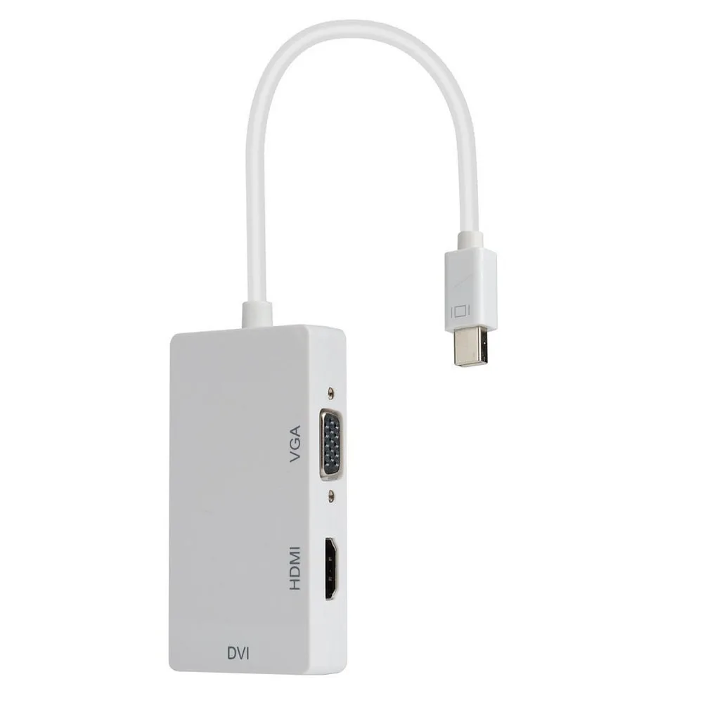 AAAE Топ HDMI/DVI/VGA дисплей порт кабель адаптер мини (Thunderbolt) (R) 3 в 1 белый| |