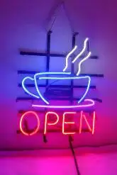 Coffee Open Glass Neon Light Sign Beer Bar