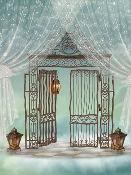 

LIFE MAGIC BOX Door Photographic Background White Curtain Wonderland Backdrop Photocall Weddings Customize