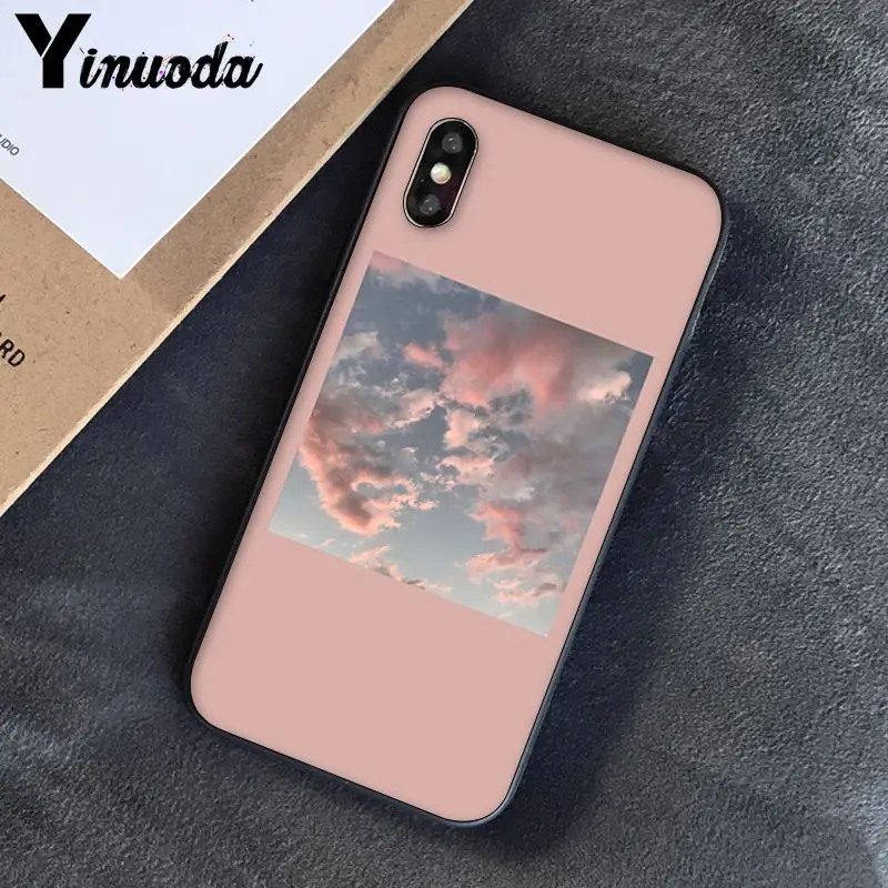 Yinuoda الوردي جماليات الأغاني كلمات الجمالية لينة سيليكون غطاء إطار هاتف محمول ل فون 8 7 6 6 S 6 زائد X XS ماكس 5 5 S SE XR 10