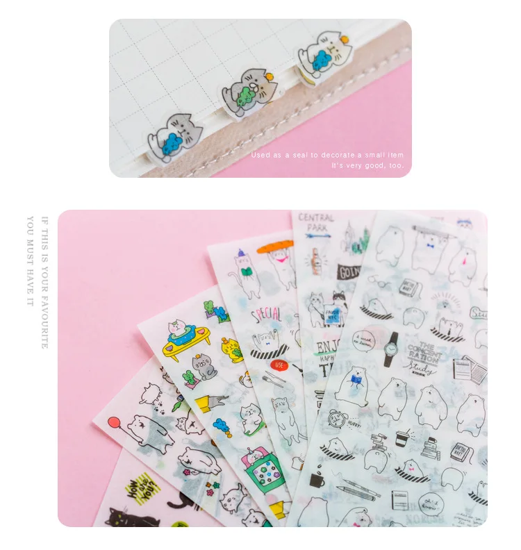 6 листов/1 упаковка Kawaii sticker s Cute Succulent Diary Planner декоративные мобильные наклейки s канцелярские Скрапбукинг DIY Craft sticker