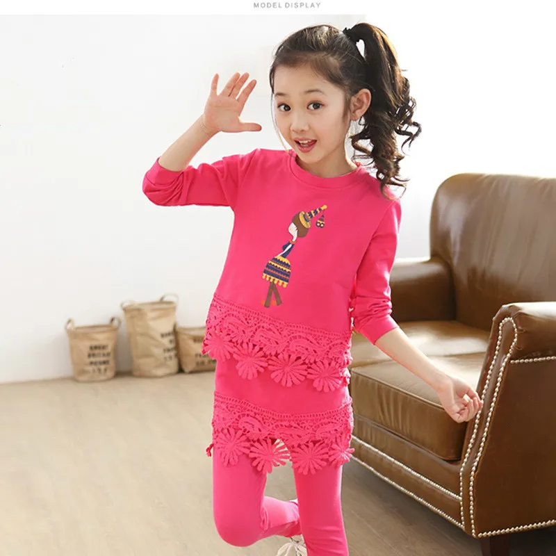 

Female Children's Clothing Baby Fall 3-4-2-3-4 Year Old Girl In The Spring And Autumn Suit Jacket + Culottes Cartoon Cotton
