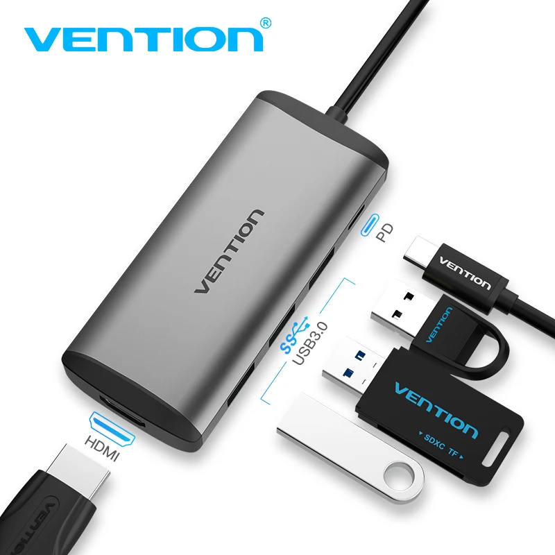 

Vention Type-c HUB USB 3.1 Type-c to HDMI USB3.0 PD Adapter for MacBook Samsung Dex S8 Huawei P20 Pro Thunderbolt 3 Dock USB HUB