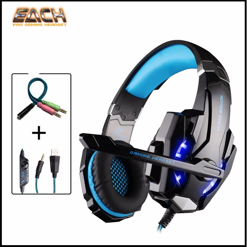bilder für KOTION JEDER Computer Gaming Headset Verdrahtete LED casque Deep Bass Stereo kopfhörer Headset mit Mikrofon für PC 3,5mm PS4 Gamer bilder für KOTION JEDER Computer Gaming Headset Verdrahtete LED casque Deep Bass Stereo kopfhörer Headset mit Mikrofon für PC 3,5mm PS4 Gamer